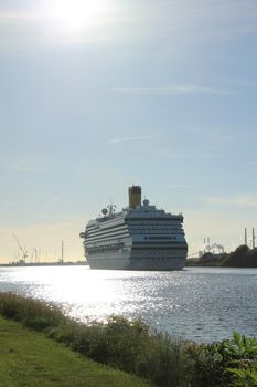 Velsen, The Netherlands - May, 31st 2017: Costa Magica on North Sea Channel towards North Sea