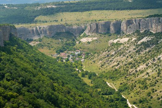 Bakhchisaray monastery town cave crimea assumption old tourism culture history, concept religion historic in beautiful from city mosque, view tower. Mountain jesus church,
