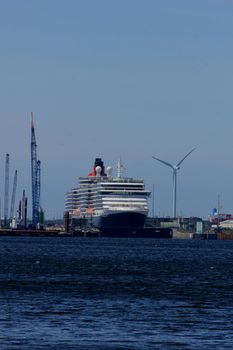 IJmuiden, The Netherlands - June 5th 2017: Queen Victoria, Cunard on North Sea Channel, in the North Sea Lock