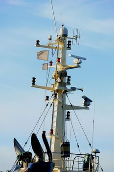 A radar and communication system on a ship