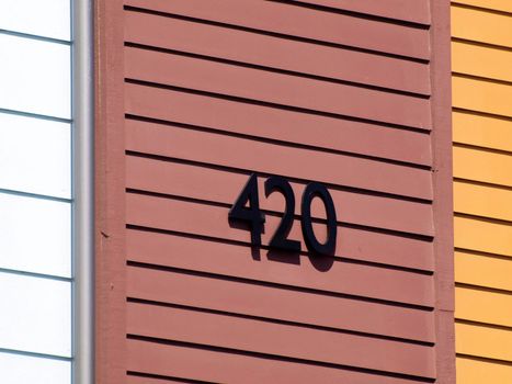 420 Numbers on side of Building in San Francisco, California.
