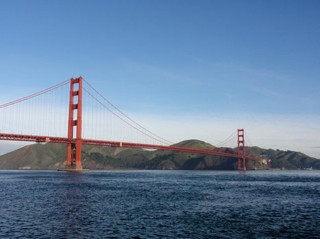 San Francisco Bay and the Golden Gate Bridge in California.  