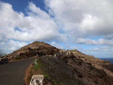 Paved path leading upwards on Makapu‘u Point Lighthouse Trail.