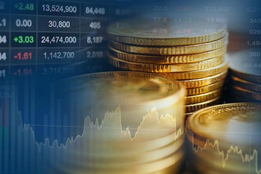 Stock market finance business, economy trend graph digital technology.