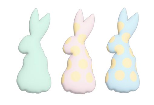 Silhouettes of bunnies on a white background. Clipart for the party baby shower.