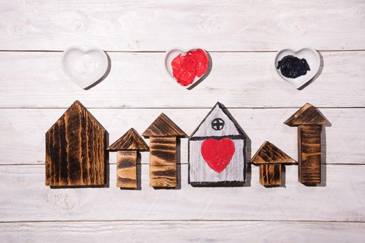 how to draw a heart on a wooden house, crafting, step by step instructions how to make decor for valentine's or mother's day, Sweet Home. . High quality photo