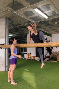 young sporty couple do functional training together at the gym, active and sporty lifestyle concept