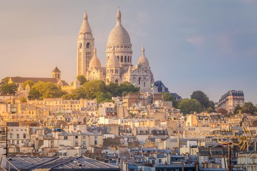 Sacre coeur basilica above Montmartre, Paris, France
