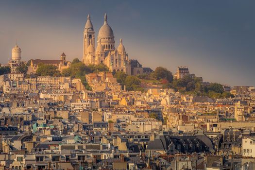 Sacre coeur basilica above Montmartre, Paris, France