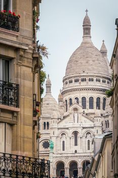 Sacre coeur basilica above Montmartre, Paris, France