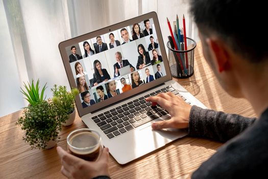 Business people on video conference for modish virtual group meeting of corprate business office workers