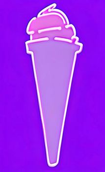 colorful neon light sign for ice cream shop