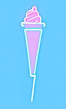 colorful neon light sign for ice cream shop