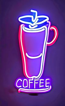 colorful neon light sign for coffee shop