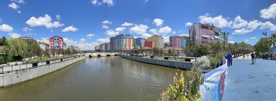 Silivri,istanbul,Turkey.July 15,2022. The town view from Silivri, the touristic suburb of Istanbul, in summer.