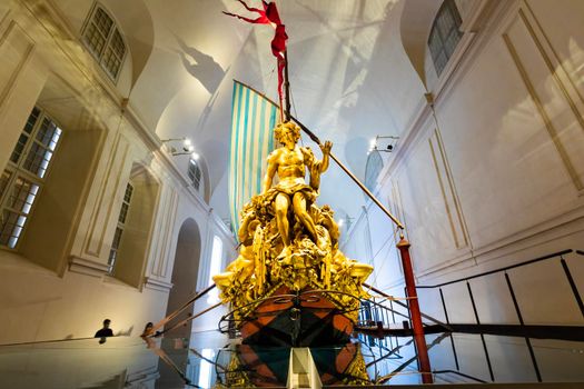 VENARIA REALE, ITALY - CIRCA MAY 2021: the Bucentaur (Bucintoro, 1729). Antique Royal ship of Savoia family.