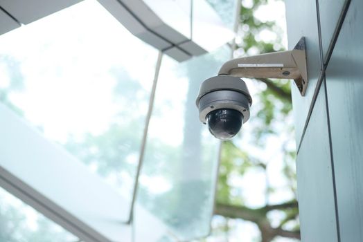 CCTV security camera operating outdoor ,