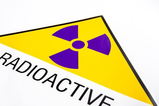 Full-frame Close-up of Radiation symbol at the transportation label sticker