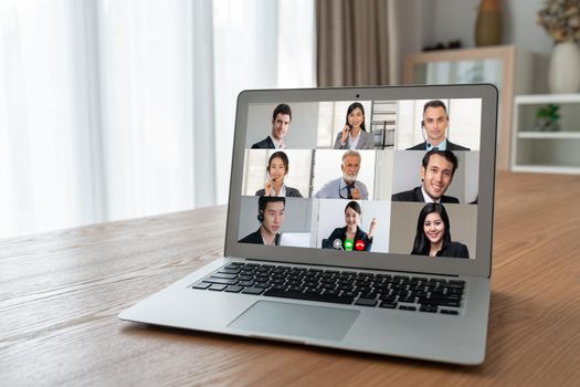 Business people on video conference for modish virtual group meeting of corprate business office workers