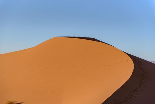 Dunes in the desert of Sahara, Morocco.
