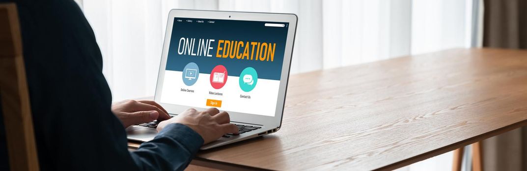 E-learning website with modish sofware for student to study online on the internet network