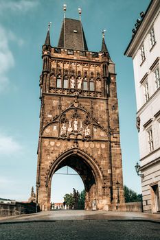 Old town bridge tower on Charles Bridge - Karluv Most. Prague, Czech Republic. High quality photo