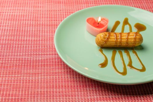 cake on a plate . the view from the top. High quality photo