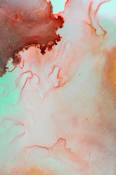 Marble ink abstract art from exquisite original painting for abstract background . Painting was painted on high quality paper texture to create smooth marble background pattern of ombre alcohol ink .