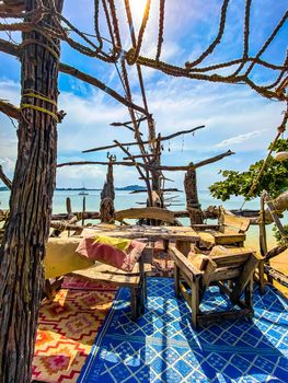 Old wooden pirate boat on the beach in Koh Phayam, Ranong, Thailand, south east asia