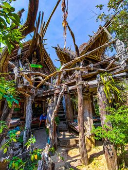 Old wooden pirate boat on the beach in Koh Phayam, Ranong, Thailand, south east asia