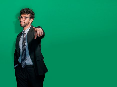 Young businessman with positive attitude pointing at me, Friendly smiling business man pointing at you, Positive business people pointing at camera