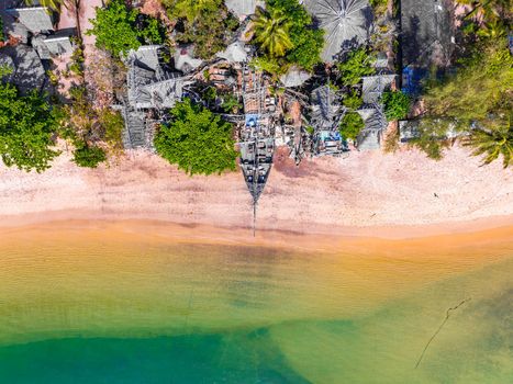 Old wooden pirate boat on the beach in Koh Phayam, Ranong, Thailand, south east asia