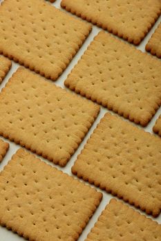 Plain biscuits in a brick pattern, cookie wall