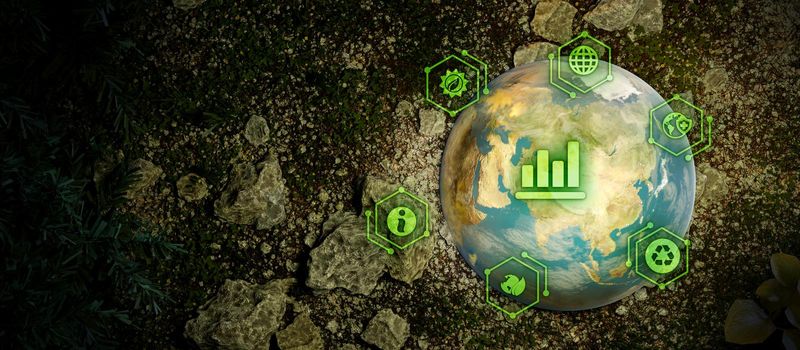Green Business Sustainability Illustrative Banner Background 3D Illustration