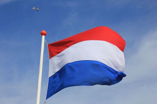 Flag of the Netherlands in red, white and blue