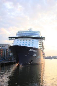 Amsterdam, The Netherlands - May 11th 2017: Mein Schiff 3 TUI Cruises docked at Passenger Terminal Amsterdam