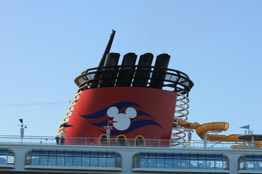 Velsen, the Netherlands - May, 25th 2017: Disney Magic, detail of funnels