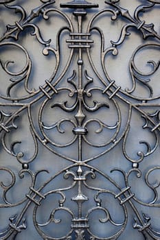 Detail of a wrought iron door of French mansion