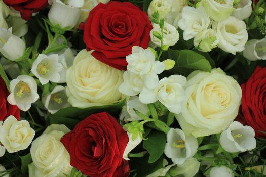 Classic red and white bouquet for a wedding