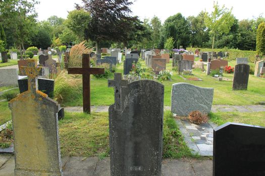 Tombstones on a cemetery in the Netherlands