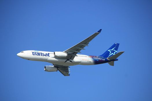 Amsterdam the Netherlands - September 23rd 2017: C-GUBC Air Transat Airbus A330-200 takeoff from Kaagbaan runway, Amsterdam Airport Schiphol
