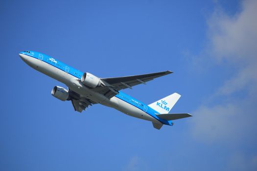 Amsterdam the Netherlands - September 23rd 2017: PH-BQD KLM Royal Dutch Airlines Boeing 777-200 takeoff from Kaagbaan runway, Amsterdam Airport Schiphol