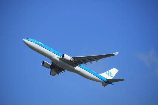 Amsterdam the Netherlands - September 23rd 2017: PH-AKE KLM Royal Dutch Airlines Airbus A330 takeoff from Kaagbaan runway, Amsterdam Airport Schiphol