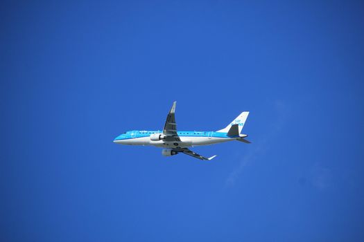 Amsterdam the Netherlands - September 23rd 2017: PH-EXM KLM Cityhopper Embraer ERJ-175STD takeoff from Kaagbaan runway, Amsterdam Airport Schiphol