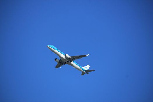 Amsterdam the Netherlands - September 23rd 2017: PH-EZN KLM Cityhopper Embraer ERJ takeoff from Kaagbaan runway, Amsterdam Airport Schiphol