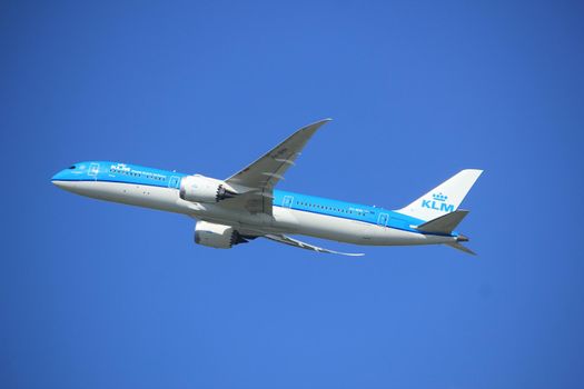 Amsterdam the Netherlands - September 23rd 2017: PH-BHH KLM Royal Dutch Airlines Boeing 787-9 Dreamliner takeoff from Kaagbaan runway, Amsterdam Airport Schiphol