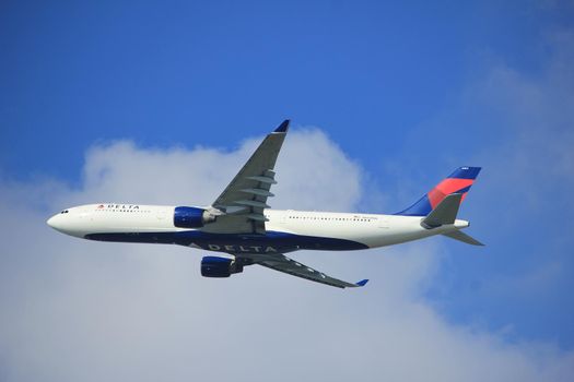 Amsterdam the Netherlands - September 23rd 2017: N803NW Delta Air Lines Airbus A330-323 takeoff from Kaagbaan runway, Amsterdam Airport Schiphol