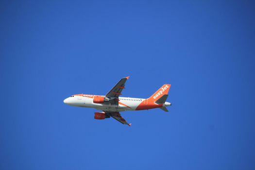 Amsterdam the Netherlands - September 23rd 2017: G-EZDJ easyJet Airbus A319 takeoff from Kaagbaan runway, Amsterdam Airport Schiphol