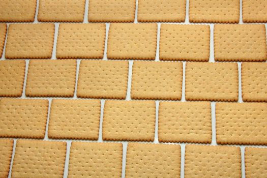 Plain biscuits in a brick pattern, cookie wall