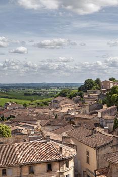 Aerial view of St Emilion in France